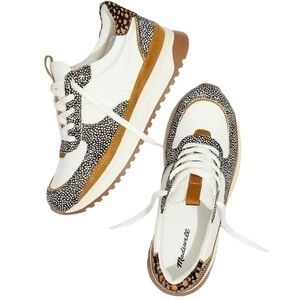 Madewell Kickoff Trainer Sneakers Leather Calf Hair with MWL Cloudlift Insole